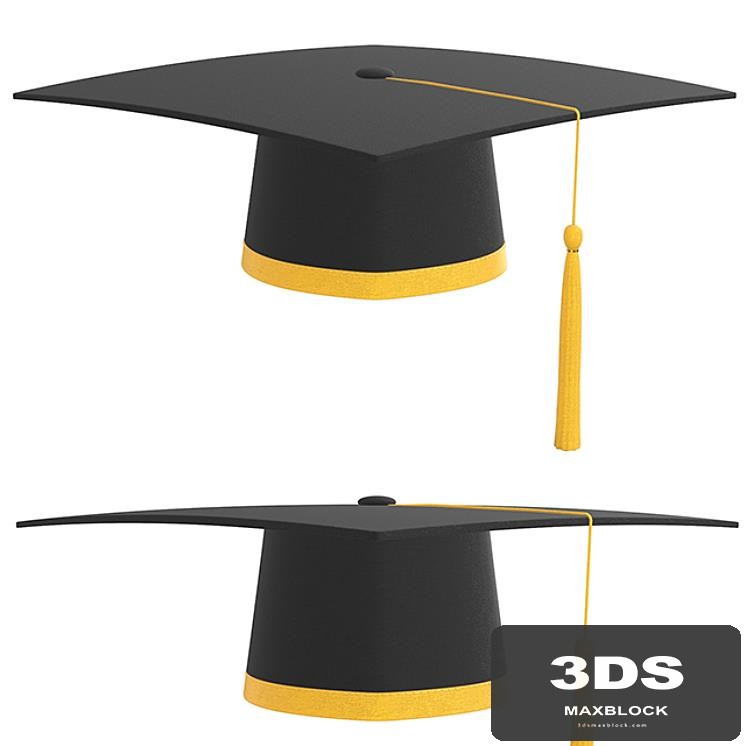 graduation cap with gold tassel