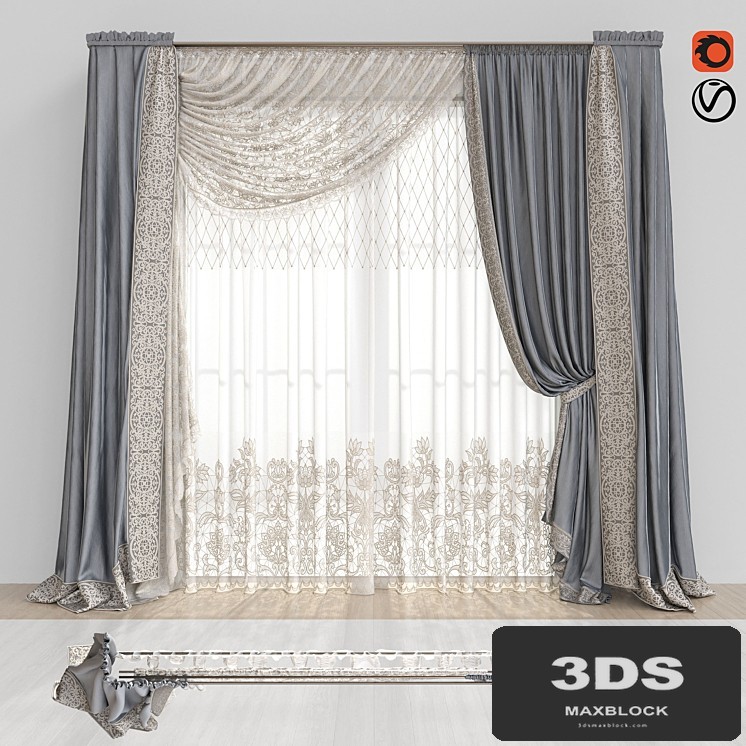 Curtains with lace.