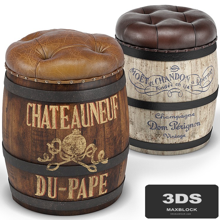 Moet, Chateauneuf du Pape Wine Barrel Stools