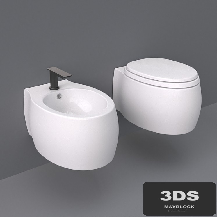 Agape Pear 2 WC and bidet wall-mounted