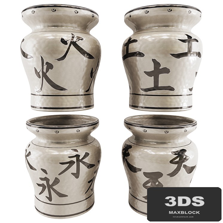 Chinese Vase Set 05
