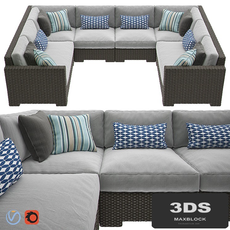 VENTURA Umber 6-Piece Loveseat