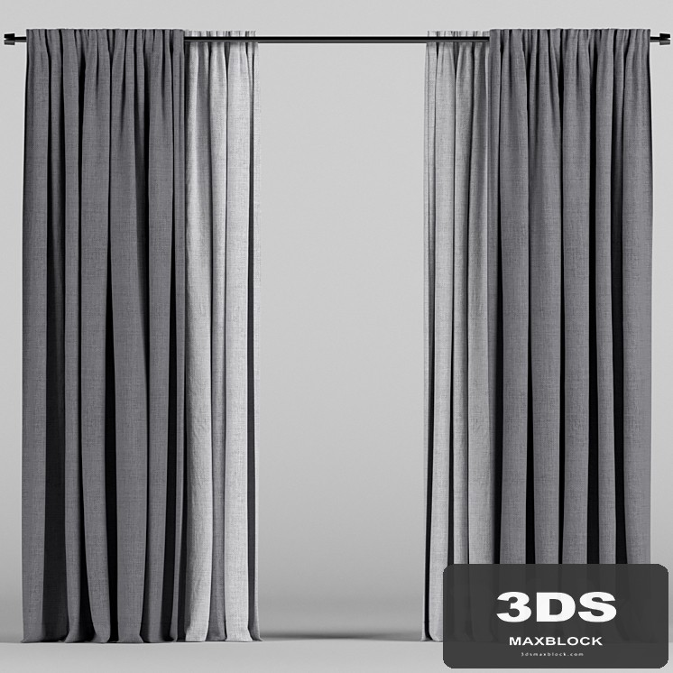 Gray curtains in two colors.