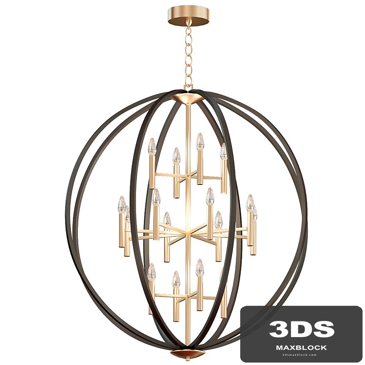Euclid Chandelier Spanish Bronze