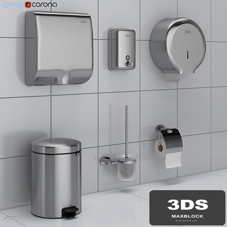 Bathroom accessories set 43 (Ravak, Brabantia, BXG)