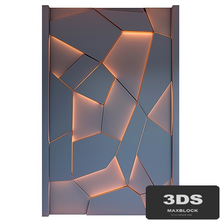 Decorative wall panel with lighting 03
