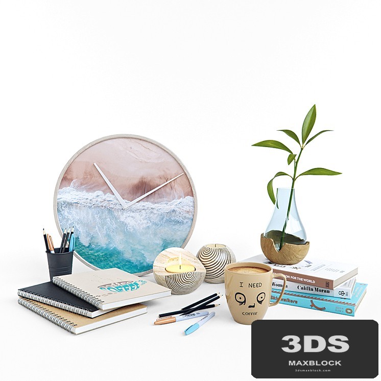 Decorative set with turquoise accents