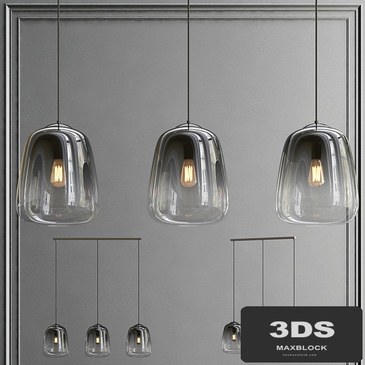 BelaLuz Hanglamp Smoaked 3-lichts