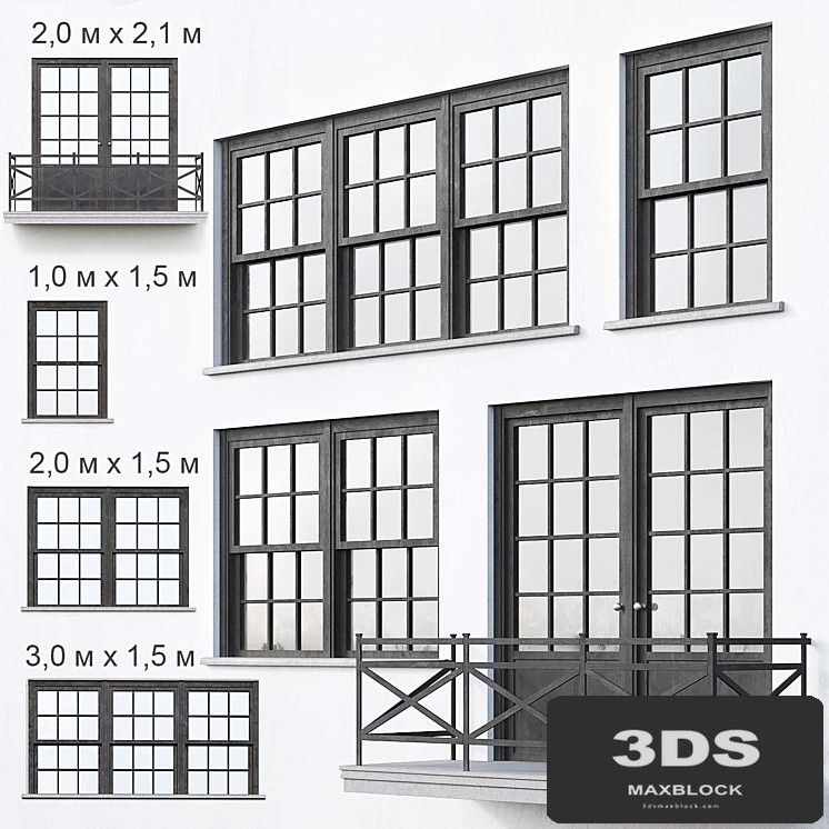 Black loft windows