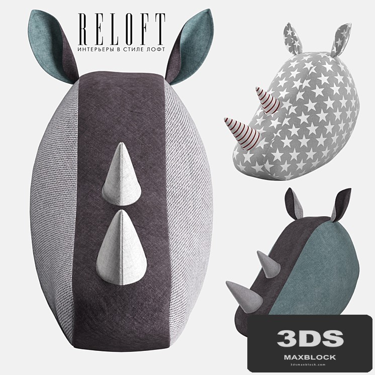 Decorative rhino head fabric SOFTHEADS