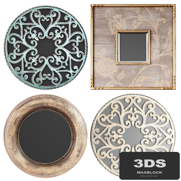 Collection of decorative mirrors. one. Wall decor, eco, round mirror, Uttermost