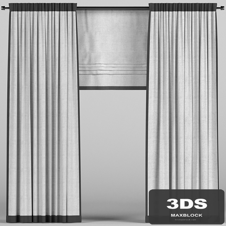 Curtains with roman.