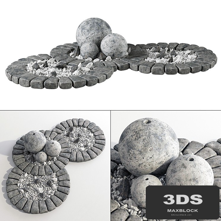 Flowerbed with stone decor / flowerbed with stone decor