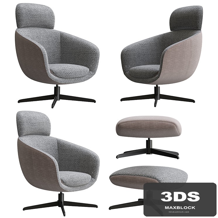 Minotti Russell Armchair & Ottoman