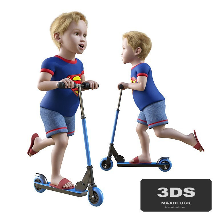 Child on scooter