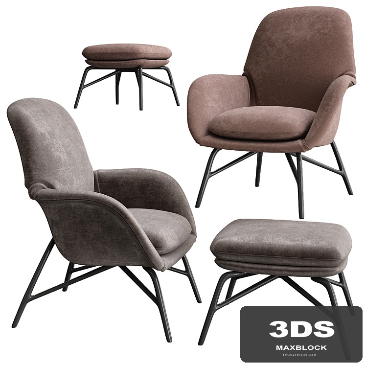 Minotti Prince Armchair & Ottoman
