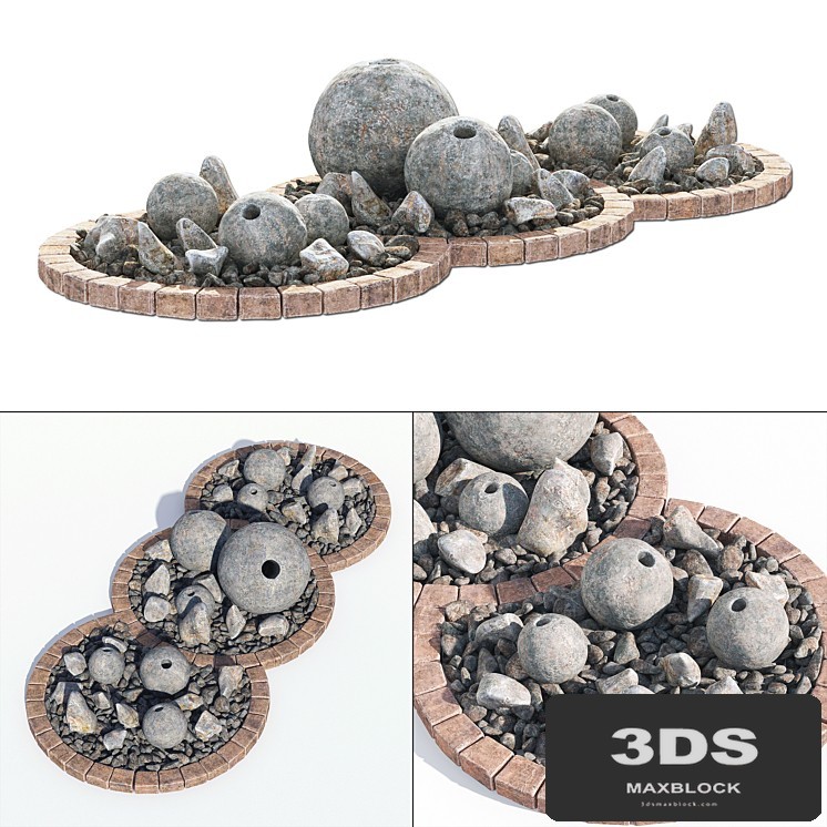 Flowerbad stone decor No. 3 / Flowerbed with stone decor