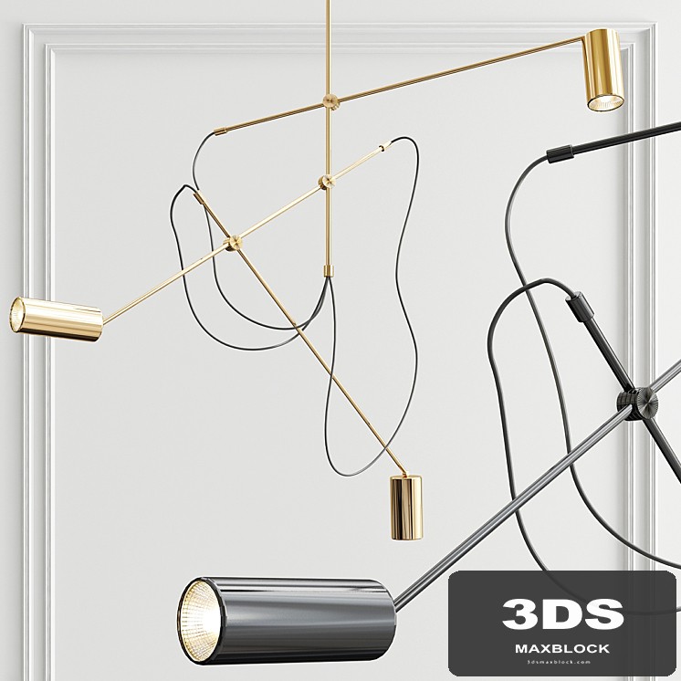 Cylinder Industrial Triple Arm Chandelier