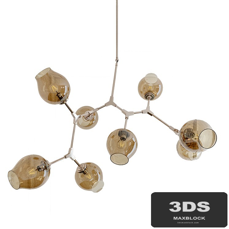 Chandelier Branching Bubble Chandelier 8 Smoke