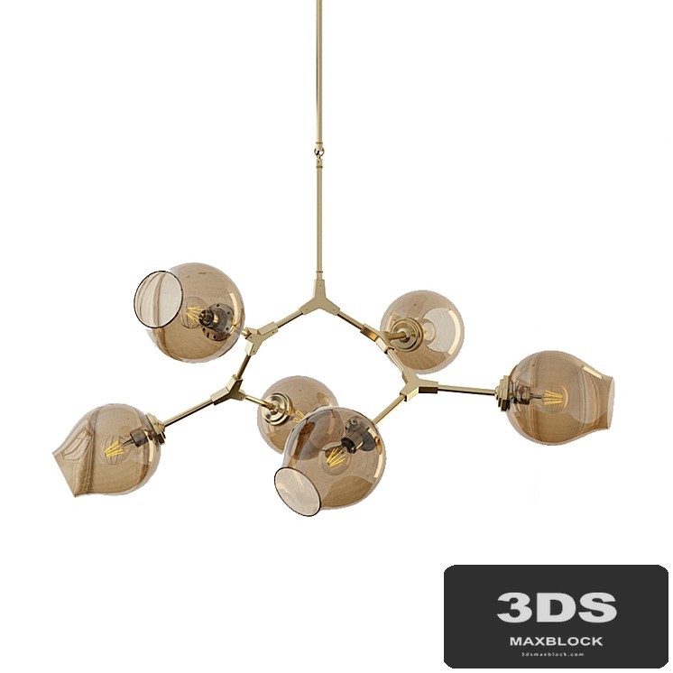Chandelier Branching Bubble Chandelier 6 Smoke