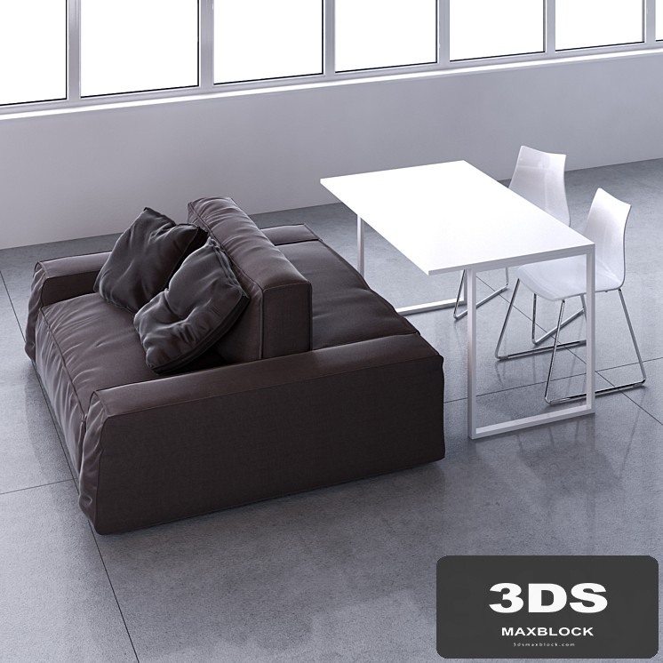 LAYOUT ISOLAGIORNO Easy sofa and Slim XS table