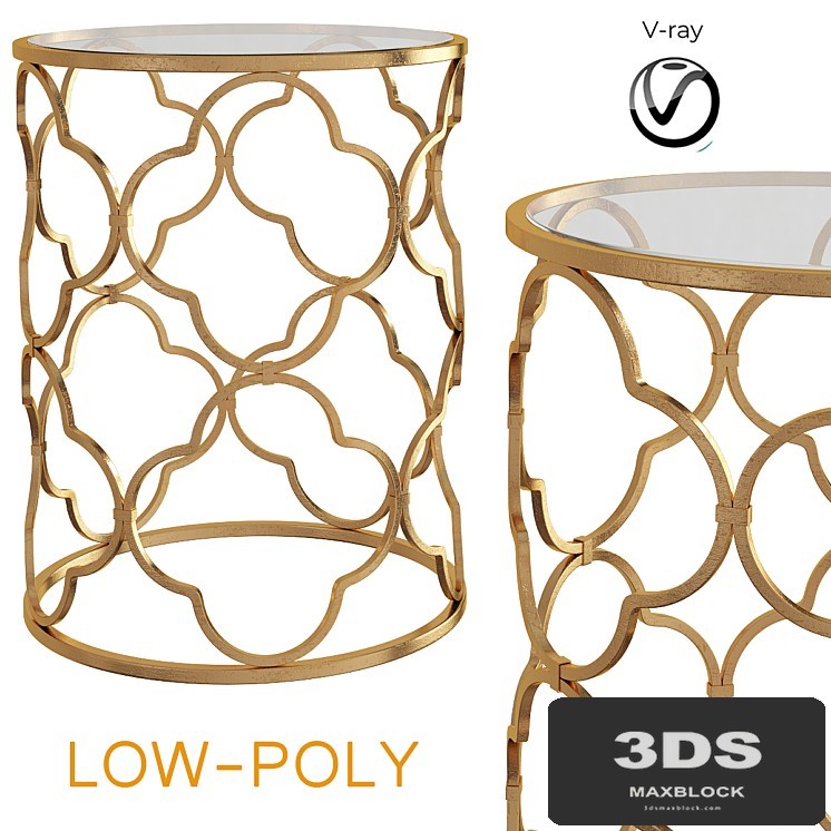 Benzara Superb Metal Glass Accent Table