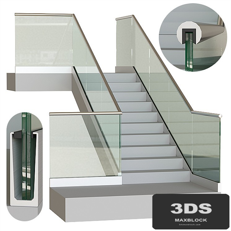 Glass railing on profile 6
