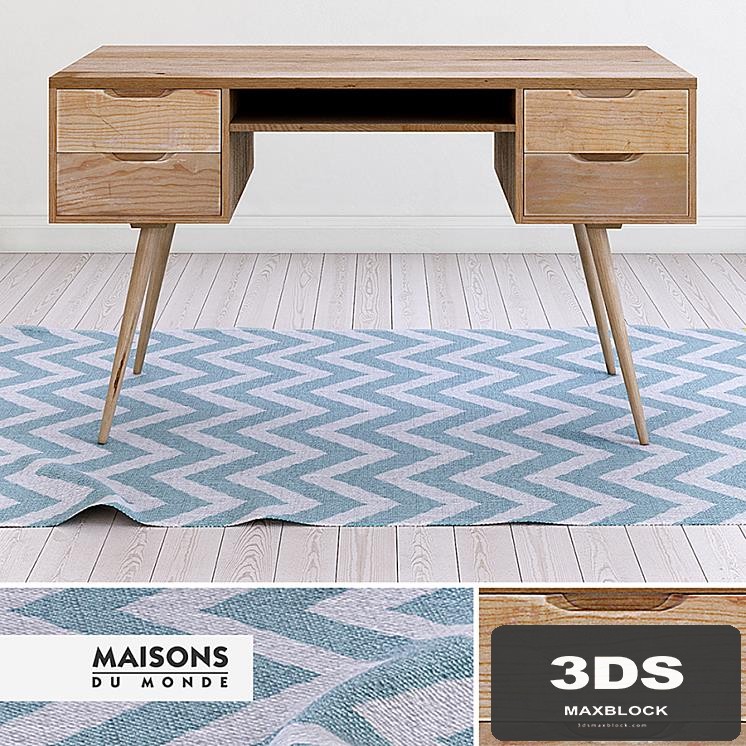 Desk Trocadero and rug Maisons du Monde