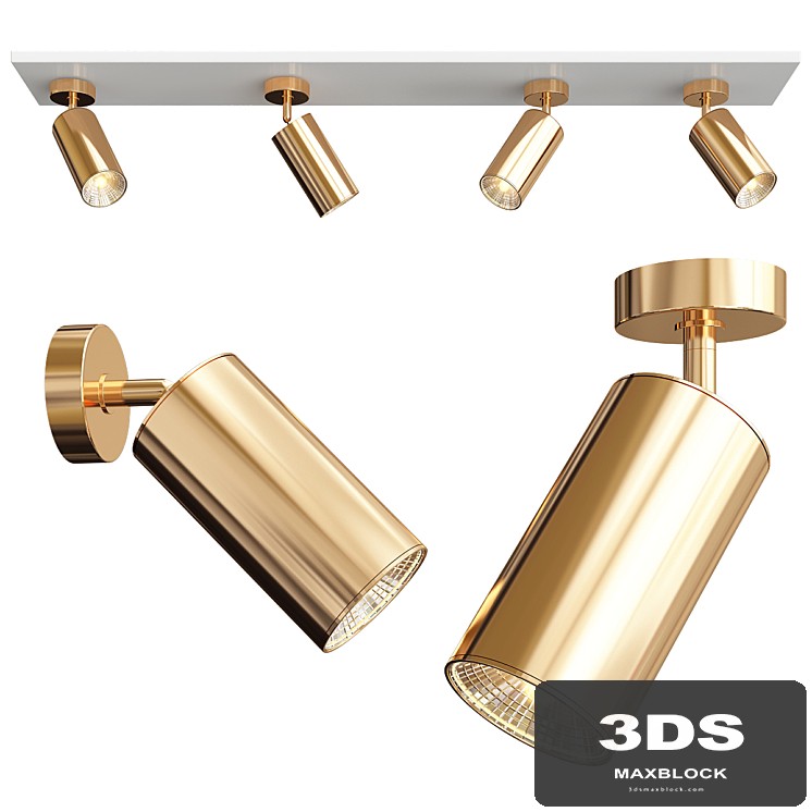 Brass swivel spotlight