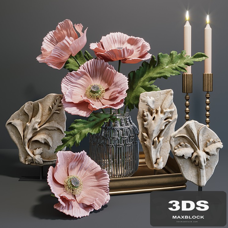 RH Acanthus leaves decorative set