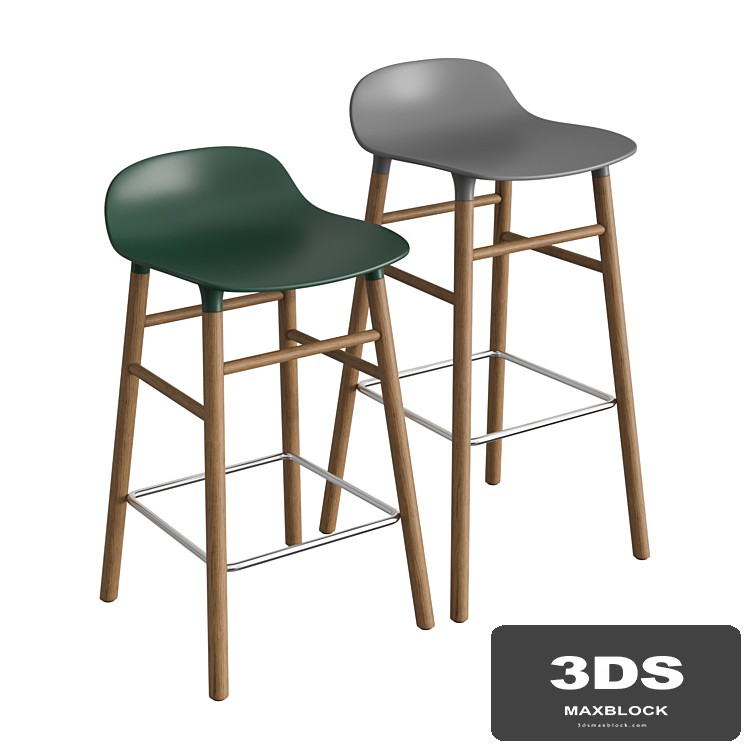 Form Wooden Barstool