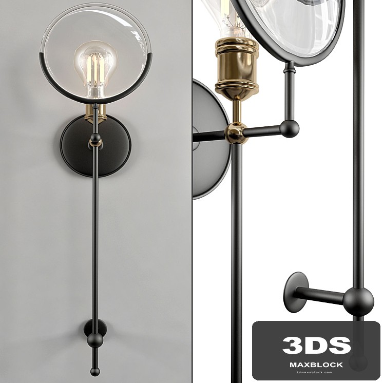 RH Gaslight Lens Sconce 3