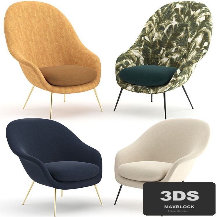 Bat Lounge Chair - Conic base - by GUBI