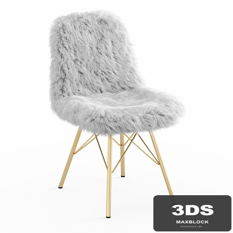 Fur white chair