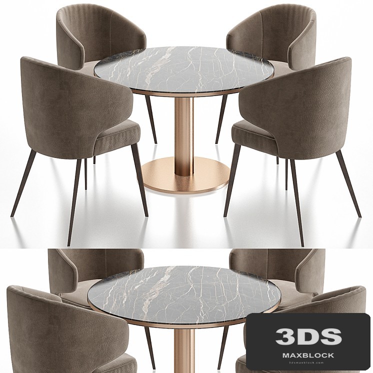 Minotti Aston Dining Chair and table
