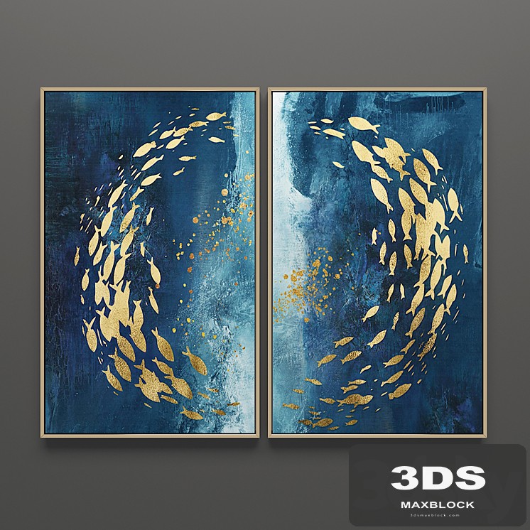Triptych paintings set 56