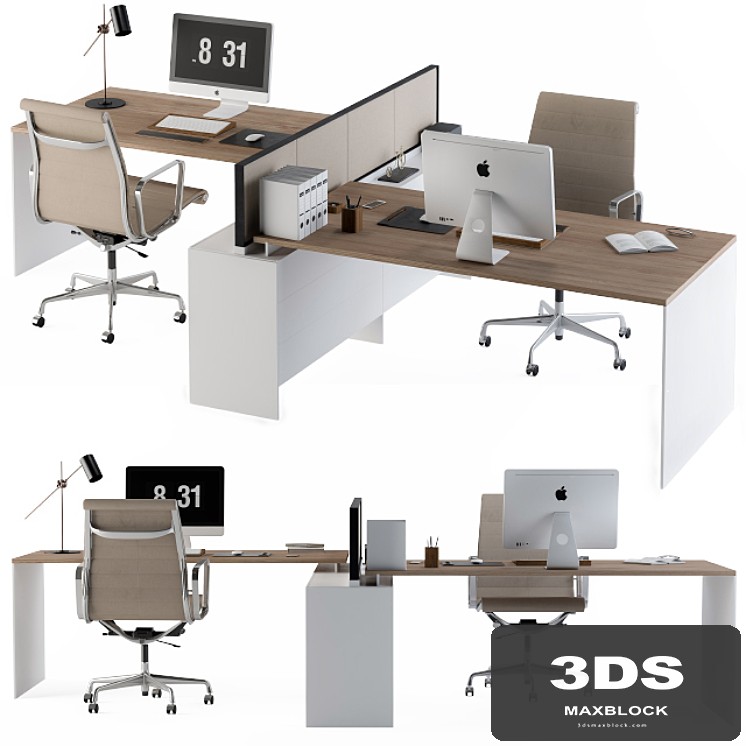 Office Set White and Cream