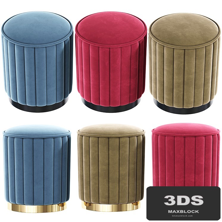 GE & YOBBY Round Fabric Ottoman