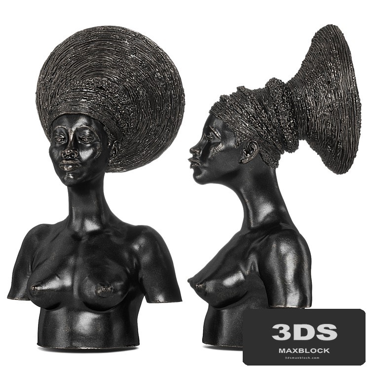 Malvina Hoffman Mangbetu Woman Dark metal