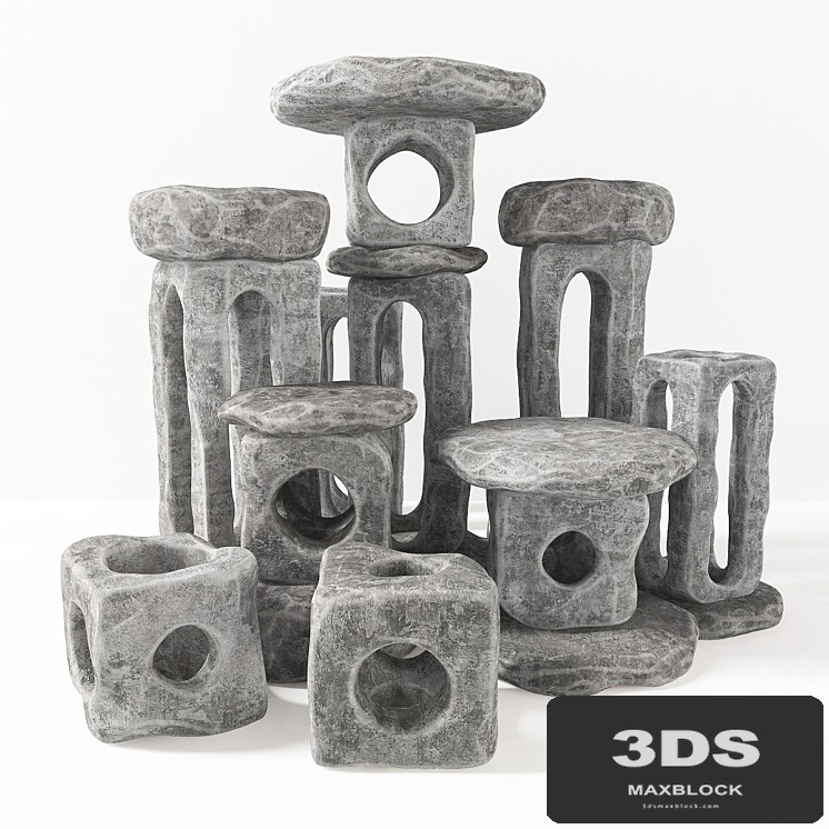 Stone cubic lamps N2
