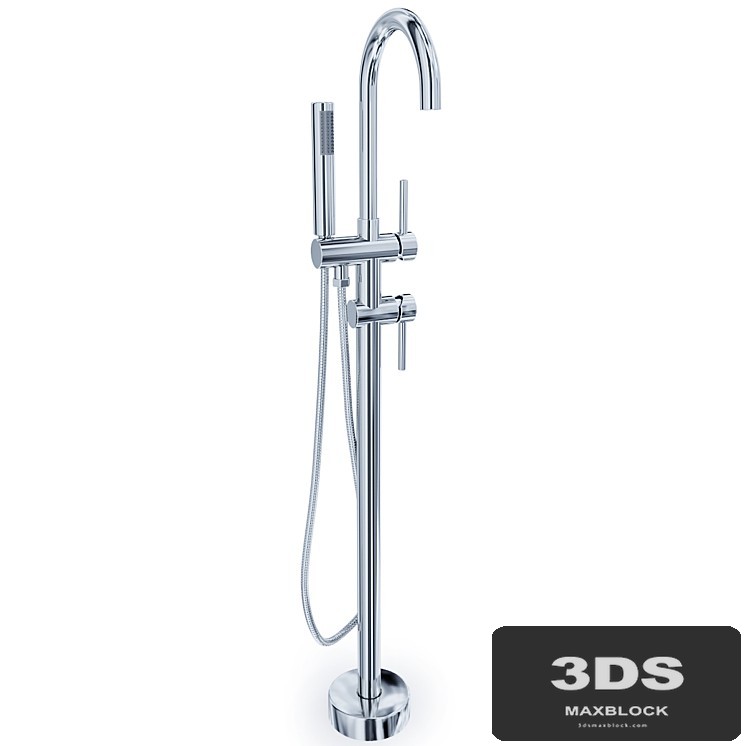 Timo Saona 2300Y-CR mixer, floor-mounted, for bath with shower
