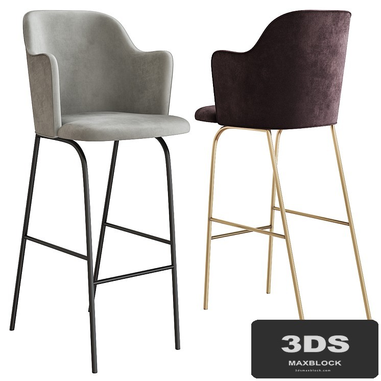 Aleta Stool with High Back