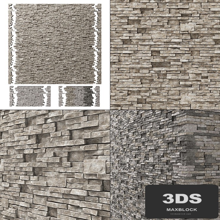 Brick stone wall granite many n3 / Clinker granite brick wall