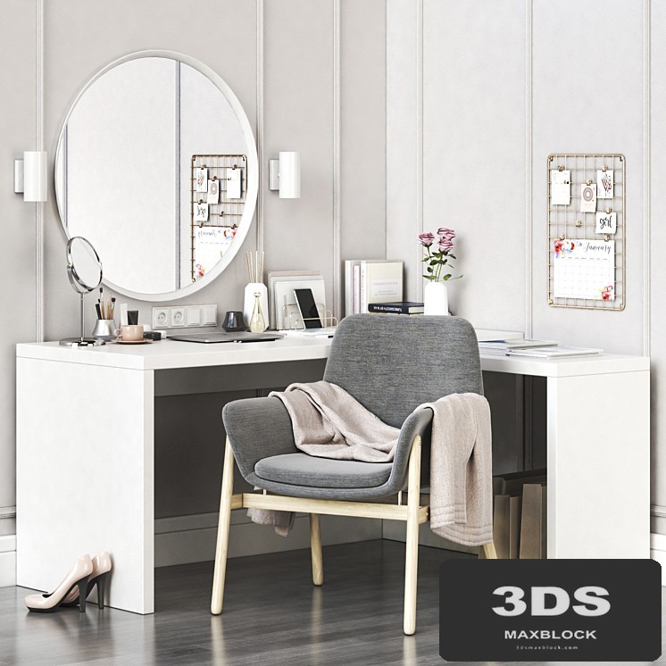IKEA MALM corner dressing table and workplace