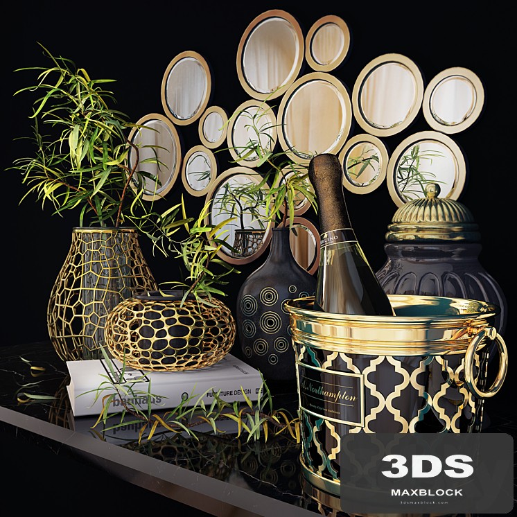 Decorative set, ice bucket. Set ice bucket.