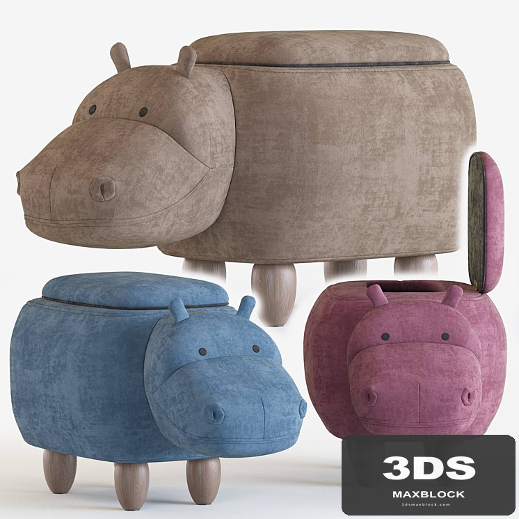 Hippo children's storage stool