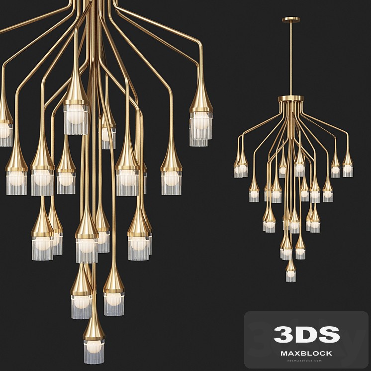 Patrona chandelier in satin gold