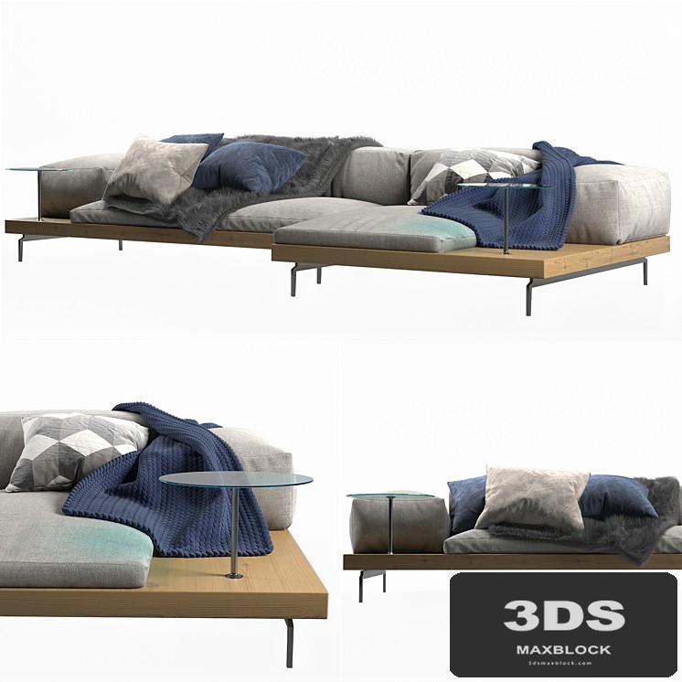 DOCK Sofa with chaise longue By B&B Italia