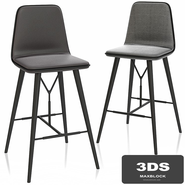Spine Wood Base Barstool