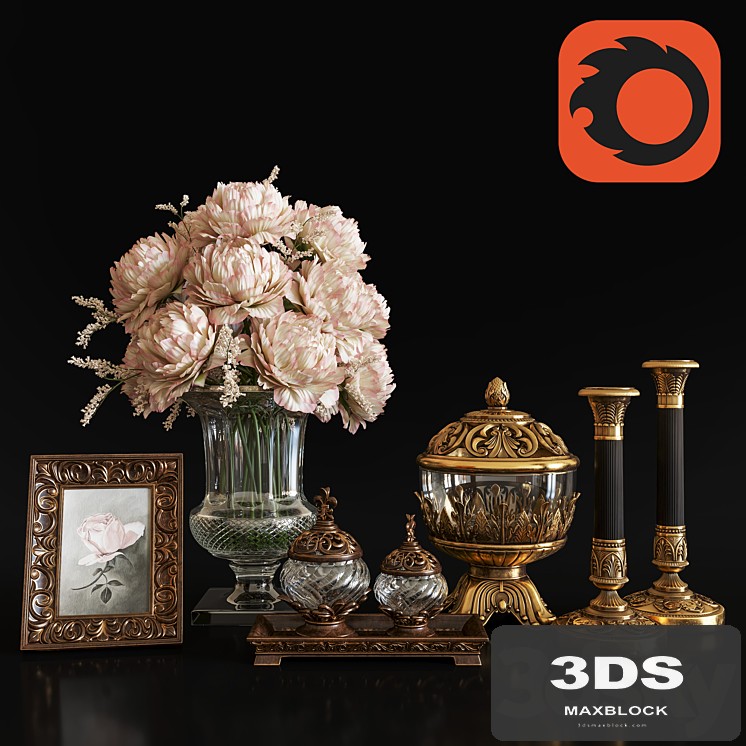 Decoration Set 26 Antique Vases and candlestick